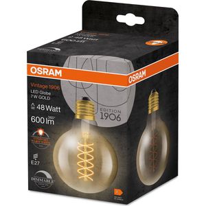 Osram LED lamp E27 | Globe G95 | Vintage 1906 Spiral | Goud | 2200K | Dimbaar | 7W (48W)