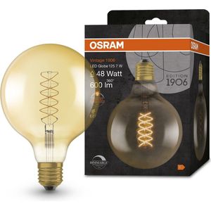 Osram LED lamp E27 | Globe G125 | Vintage 1906 Spiral | Goud | 2200K | Dimbaar | 7W (48W)