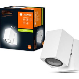 LEDVANCE ENDURA Classic Cube ADJ WALL buitenlamp, wit, GU10-fitting (max. 35W), kan worden uitgerust met een normale of intelligente lamp, draaibare kop, IP44-bescherming