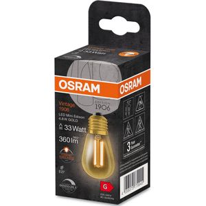 OSRAM 4058075779945 LED-lamp Energielabel G (A - G) E27 Ballon 4.8 W = 33 W Warmwit (Ø x h) 45 mm x 45 mm 1 stuk(s)