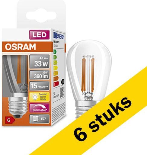 Osram - Edison LED Lamp - 4,8W - Extra Warm Wit - 6 Stuks