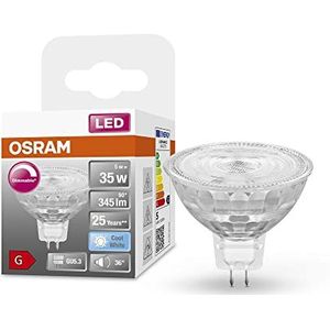 OSRAM Superstar reflectorlamp, GU5.3-basis helder glas,Warm wit (2700K), 230 Lumen, substituut voor 20W-verlichtingsmiddel dimbaar, 6-Pak