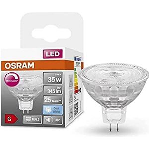 OSRAM Superstar reflectorlamp, GU5.3-basis helder glas,Koud wit (4000K), 345 Lumen, substituut voor 35W-verlichtingsmiddel dimbaar, 6-Pak
