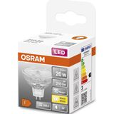 OSRAM Ster reflector LED lamp, GU5.3-basis helder glas,Warm wit (2700K), 210 Lumen, substituut voor 20W-verlichtingsmiddel niet-dimbaar, 1-Pak