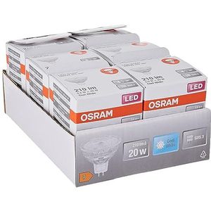 OSRAM Ster reflector LED lamp, GU5.3-basis helder glas,Koud wit (4000K), 210 Lumen, substituut voor 20W-verlichtingsmiddel niet-dimbaar, 6-Pak