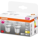 OSRAM 4058075797574 LED-lamp Energielabel G (A - G) GU10 Reflector 3.4 W = 35 W Warmwit (Ø x h) 50 mm x 50 mm 2 stuk(s)