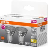 OSRAM 4058075797901 LED-lamp Energielabel F (A - G) GU10 Reflector 4.5 W = 50 W Warmwit (Ø x h) 50 mm x 50 mm 2 stuk(s)