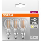 OSRAM ledlamp. Lampfitting: E14, warmwit, 2700 K, 4 W, helder, Led Base Classic P [energie-efficiëntieklasse A]