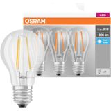 Lampen - Peervormig - Helder Glas - 3 Stuks - 806 Lumen - A++