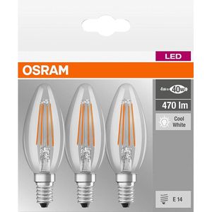 OSRAM LED lamp | Lampvoet: E14 | Koel wit | 4000 K | 4 W | helder | LED BASE CLASSIC B [Energie-efficiëntieklasse A++]