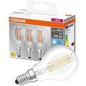 OSRAM - Base Classic P LED Druppel Lamp - 3 Stuks - E14-Fitting - Koudwit 4000K