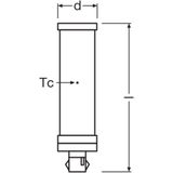 Ledvance - DULUXLEDT18EMV7W830 - LED Compacte Lamp - Wit - 7 W