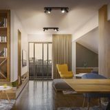 LEDVANCE - Mercury - Plafondspot - Zwart/Dark Wood - 4-lamps GU10, Dimbaar, Staal