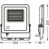 LEDVANCE WIFI Smartes High-Power Flutlicht, dunkelgrau, 50W, 4000lm, regulierbares Farblicht & Weißlicht, dimmbar, App-steuerbar, inklusive Befestigungszubehör, IP65 Schutzklasse, RGBW