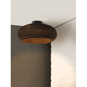 LEDVANCE plafondlamp Decor Cardboard Drop bruin van golfkarton, lichtgewicht, E27, 400 mm diameter, lampenkap van gerecycled materiaal, duurzaam dankzij vervangbare lichtbron, eenvoudig te installeren