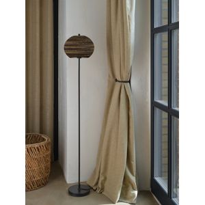 LEDVANCE vloerlamp Decor Cardboard Ball bruin van golfkarton, lichtgewicht, E27, 1600 mm hoogte, lampenkap van gerecycled materiaal, duurzaam dankzij vervangbare lichtbron, eenvoudig te installeren