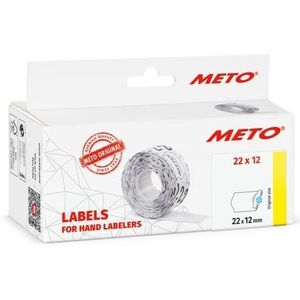 METO Etiketten voor handmatige labels (22 x 12 mm, 1 regel, 6.000 etiketten, wit papier, permanent multifunctioneel/diepvries)
