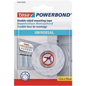tesa 58565-00001-00 Powerbond Universeel dubbelzijdig tape, Wit