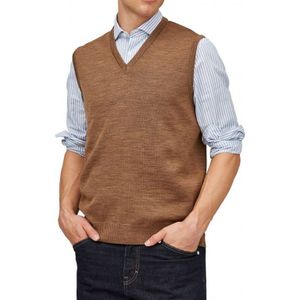 MAERZ Classic Fit heren spencer wol, bruin