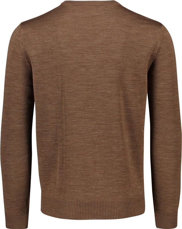 Maerz - V-hals Trui - Bruin - Merinowol