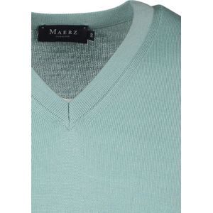 MAERZ Classic Fit heren trui met V-hals wol, lichtgroen