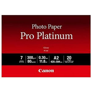 Canon PT-101 Pro Platinum 2511817 fotopapier voor inkjetprinters, A2, 300 g/m², 20 vellen