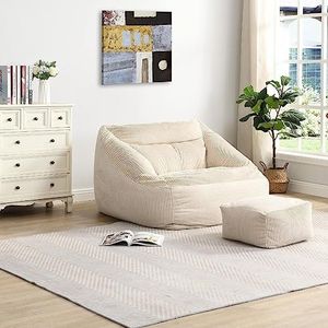Sitzsack mit Hocker COZY – Beige