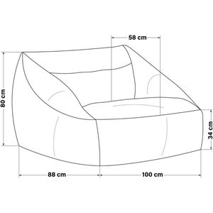 HOME DELUXE Sitzsack Sessel COZY 100 x 88 x 80 cm - Farbauswahl, Cord Sitzsack, Beanbag, Bodenkissen, Couch