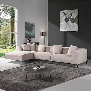 Home Deluxe Hoekbank Torino - Kleur: beige, uitvoering: links - 344 x 74 x 178 cm I sofa, woonlandschap