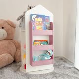 Kinderregal drehbar juna - 60 x 60 cm Pink Farbe Pink Spielzeugregal Kinderbücherregal Kinderzimmerregal Kindermöbel - Home Deluxe