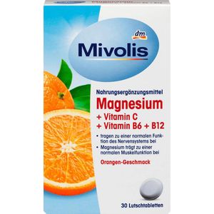 Mivolis Magnesium + Vitamine C + Vitamine  B6  + B12, Zuigtabletten,  30 stuks,  45 g