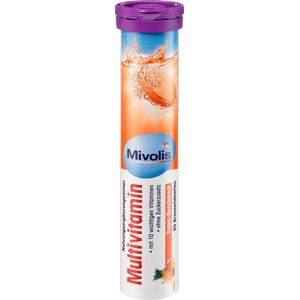 Mivolis Multivitamine bruistabletten met 10 belangrijke vitamines - Geen toegevoegde suiker - Tropische smaak  (20 stuks)