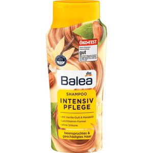 Balea Shampoo intensieve verzorging - Verwend gestrest en beschadigd haar - Met vanille geur & amandelolie - Zonder siliconen (300 ml)