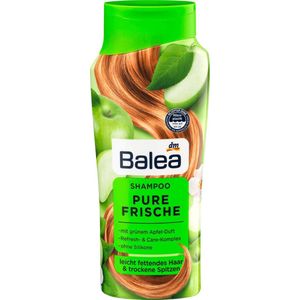 DM Balea Shampoo pure frisheid - Voor licht vet haar en droge punten - Met een groene appelgeur - Zonder siliconen (300 ml)