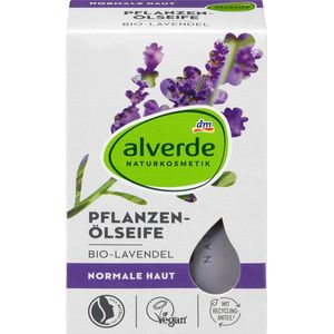 alverde NATURKOSMETIK Plantaardige oliezeep bio lavendel, zeepblokje, 100 g