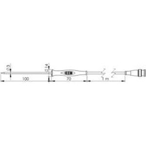 Greisinger - GF1T-E3-AA-BNC - Insteeksonde - Temperatuurbereik -70 tot +250 °C - Pt1000 Sensor