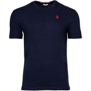 U.S. Polo Assn. T-Shirt ronde hals donkerblauw, Effen