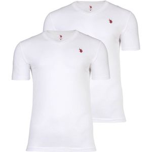 Shirt - Effen - T-shirt - 2 Pack - Katoen - V-hals - Kwartmouw