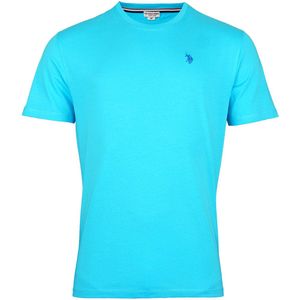 U.S. POLO T-Shirt - Korte Mouw - R-Neck - Blauw - Katoen
