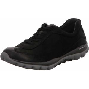 Gabor, Zwarte Nubuck Leren Wandelschoen voor Dames Zwart, Dames, Maat:40 1/2 EU