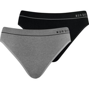 Nur Die - Retro Slip 2-pack - Meerkleurig - Sportieve Onderbroeken - Grijs/Zwart
