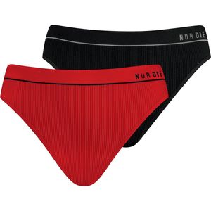 Nur Die - Slip 'Retro' - Rood - Zwart - Wit - 2 Pack - Mid Waist