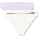 Nur Die Retro Slip 2-pack meerkleurig sportieve onderbroeken dames, Offwhite/sering, 36/38 NL