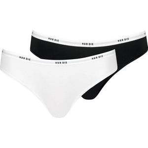 Nur Die - Slip - Zwart/Wit - 2 Pack - Mid Waist