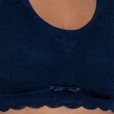Anita - Comfort Bralette - Bloemige Kant - Maritim Blue - Delicate Zijden Band