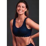 Anita - Comfort Bralette - Bloemige Kant - Maritim Blue - Delicate Zijden Band