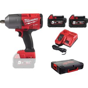 Milwaukee M18 FHIWF12-502X 18V Li-Ion accu slagmoersleutel set (2x 5,0Ah accu) in HD Box - 1356Nm - 1/2"" - koolborstelloos