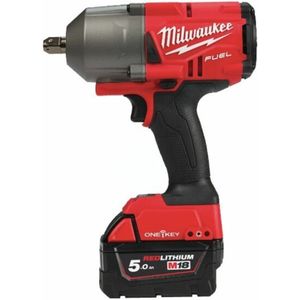 Milwaukee M18 ONEFHIWP12-502X Accu Slagmoersleutel 1/2" met verende borgpen 18V 5.0Ah Li-Ion M18 FUEL™ ONE-KEY™ in HD-Box - 4933459725