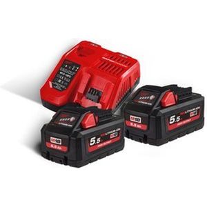 Milwaukee M18 HNRG-552 18V Li-Ion High Output NRG Starterset (2x 5.5Ah Accu) + Snellader