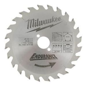 Milwaukee Cirkelzaagblad hout 190 x 30 x 1,6 Thin Kerf ATB 24T 15